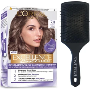 L'Oréal Paris 2'li L’oréal Paris Excellence Cool Creme Saç Boyası – 7.11 Ekstra Küllü Kumral Excellence Tarak Armağan