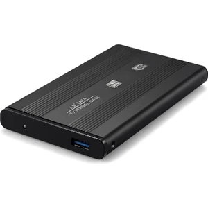 2.5 Inç Usb 2.0 Sata Harddisk Hdd Kutusu 5 Gbps  Kılıf  Siyah Aluminyum Metal Kasa