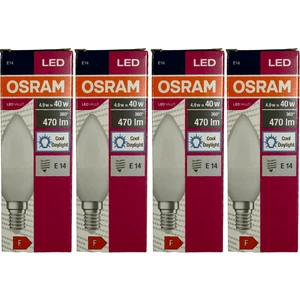 4,9W (40W) 6400K (Beyaz Işık) E14 Duylu LED Ampul (4 Adet)