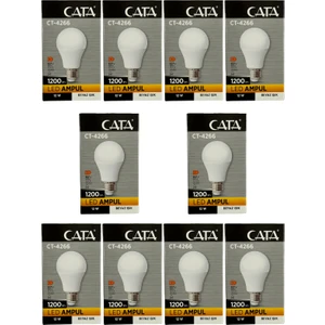 CT-4266 12W 6400K (Beyaz Işık) E27 Duylu LED Ampul (10 Adet)