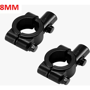 Motosiklet Bisiklet Atv Üniversal Gidon Ayna Kelepçesi 8mm Siyah