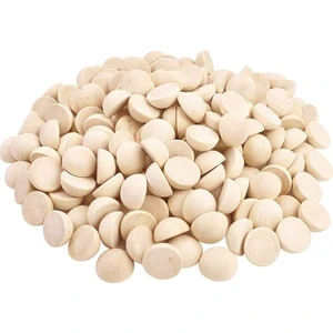 300 Adet Bölünmüş Ahşap Toplar Bitmemiş Yarım Ahşap Toplar Dıy Zanaat Sanatları Için Yarım Yuvarlak Zanaat Topları 15MM (Yurt Dışından)