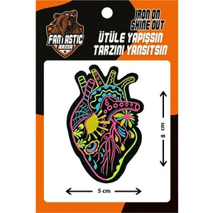 Ütü Ile Yapışan Dokuma Arma Patch Neon Kalp Modeli