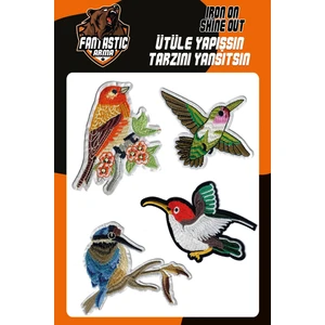 Ütü ile Yapışan Nakış Arma Patch Yama Seti Kuş Modeli