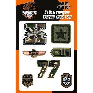 Nakış Arma Seti Askeri Temalı 7 Adet Ütüyle Yapışan Polyester Yama Seti