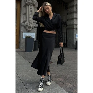 Mad Girls Siyah Saten Etek MG1409
