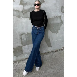 Koyu Mavi Straight Wide Kadın Jean MG1996