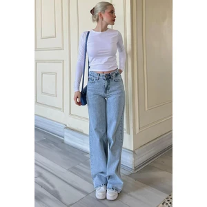 Buz Mavisi Straight Wide Kadın Jean MG1996