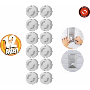 Alay Ticaret 12 Adet Priz Koruyucu - Priz Kapatıcı - Priz Kapağı