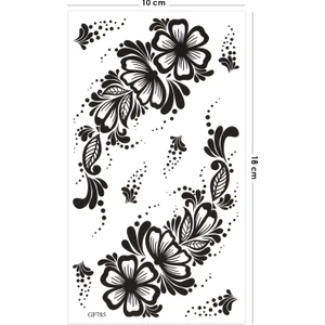 BP Tattoo Henna Motifli Siyah Geçici Dövme