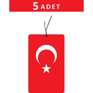 Odaburada 5 Adet Türk Bayrağı Tasarımlı Araba Kokusu, Oto Araç Kokusu