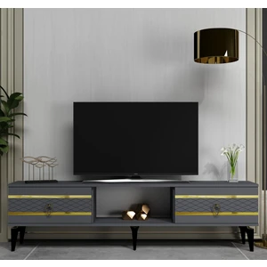 Demonte Dekor Pelin Tv Sehpası Antrasit-Altın