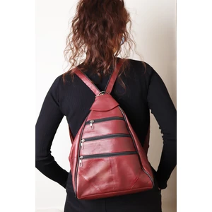Jack Tonio Kadın Bordo Ayarlanabilir Askılı Deri Sırt Çantası Omuz Çantası Kol Çantası Postacı Çanta
