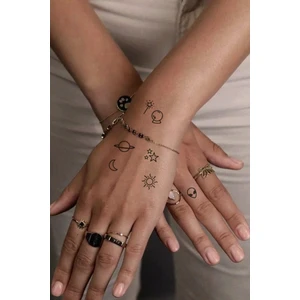 BP Tattoo Minimal Semboller Mini Boy Unisex Geçici Dövme 15 Parça
