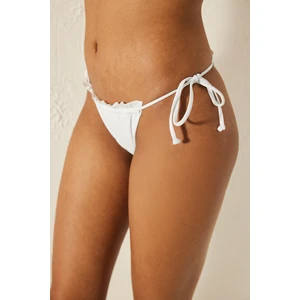 Basic Super Frill Beyaz Bikini Altı