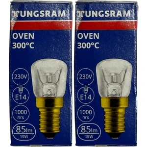 15W 300 Derece E14 Duylu Fırın Ampulü (2 Adet)