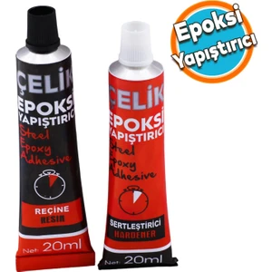 Epoksi Yapıştırıcı Metal Plastik Seramik Cam Güçlü Çelik Yapıştırıcı 20 + 20 gr Hızlı Kuruyan