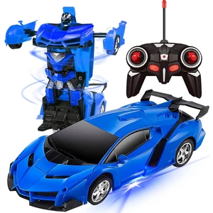 Oyuncaklar Dönüşümü-Uzaktan Kumandalı Araba, Çocuklar Erkekler Kızlar Için Araba Robot Rc Araba Deformasyon Oyuncak Dönüşümü, 1:18 Ölçekli Uzaktan Kumanda Tek Düğme Dönüşümü ile A (Yurt Dışından)