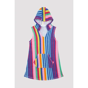 Kız Çocuk Renkli Çizgili Elbise