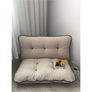 Petek Önü Palet Yer Minderi Ikili Takım Krem