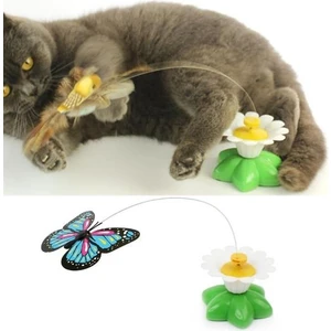 Pilli Hareketli Dönen Kelebek Kedi Oyuncağı Catch Butterfly