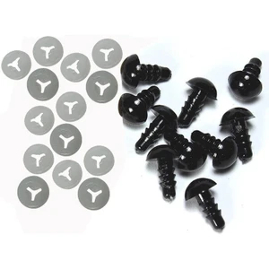 Engin TT Amigurumi Siyah Vidalı Göz 10 mm Plastik Bebek Gözleri 5 Çift 10 Adet