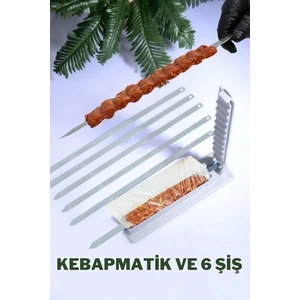 6 Adet Şiş ve Kebapmatik Adana Urfa Kebap Kalıbı Aparatı Pratik Hızlı Kebap Makinesi Kutusu