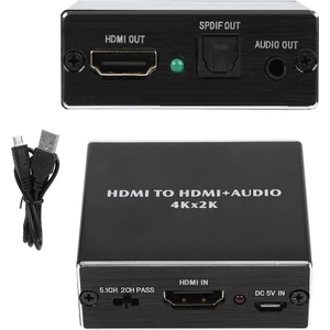 HDMI Ses Ayırıcı 4k*2k Hdmı'dan Optik Spdif Toslink HDMI 3,5 mm Ses Dönüştürücü 2ch 5.1ch 3 Ses Modu Audio Extractor