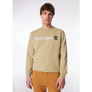 Bej Erkek Bisiklet Yaka Baskılı Sweatshirt TB0A5UJYDH41_CREW Neck