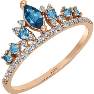Pırlanta ve Topaz Taşlı Elizabeth Tacı Yüzük