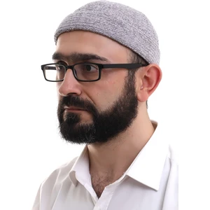 Gri Katlamalı Sade Desen Kışlık Kadife Takke Şapka