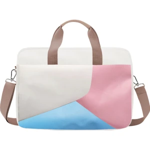 Macbook Pro Retina 12'' Için Macbook Çantası 2 Bölmeli AL4227 Krem Pembe Mavi