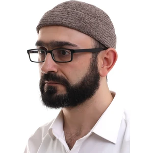 Kahverengi Katlamalı Sade Desen Kışlık Kadife Takke Şapka