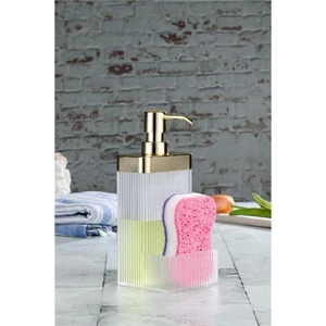 Tiesa Home Mika 550 ml Süngerlikli Sıvı Sabunluk Şeffaf