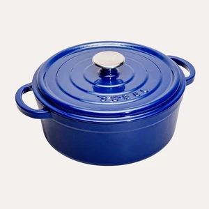 Parlak Koyu Mavi Yuvarlak Derin Tencere 20 Cm.