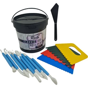 1200 gr Rölyef (Relief) Pasta ve Modelaj Şekillendirme Seti ( 14 Parça )