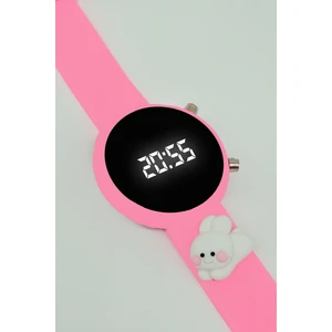 Tutkan Store Pembe Yanaklı Tavşan Figürlü LED Ekranlı Dijital Çocuk Kol Saati