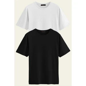 Unisex 2-Li Paket  Pamuk Basic Regular/normal Kesim Bisiklet Yaka Kısa Kollu T-Shirt