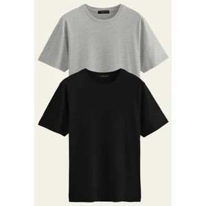 Unisex 2-Li Paket  Pamuk Basic Regular/normal Kesim Bisiklet Yaka Kısa Kollu T-Shirt