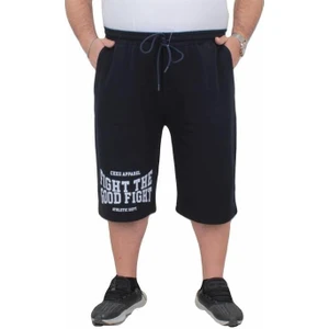 Erkek Büyük Beden Penye Şort Good Fight 24632 Lacıvert