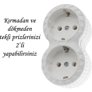 2'li Topraklı Çoklu Grup Priz Çoğaltma Ikili Fiş Piriz