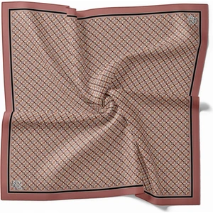 Moda Mevsimi Levidor Trend Monogram Desen Twill Eşarp Soğan Kabuğu
