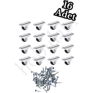 16 Adet Hobidabi Tekerlek Mini Sabit Mobilya Sehpa Komidin Tekeri No:99