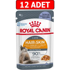 Royal Canın Hair Skin Kedi Yaş Mama 85GR 12 Adet Kedi Konserve Pouch