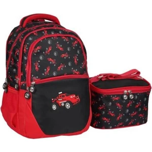 Erkek Çocuk Beslenmeli Okul Sırt Çantası 4 Bölmeli Suya DAYANIKLI-SYG1350KIRMIZIARABA