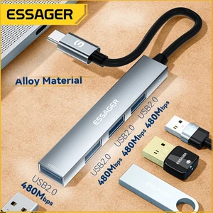 4'ün 1'i Hub Çoklayıcı CE/FC/ROHS Lisanslı Laptop/Bilgisayar-Macbook/Type-C Girişli 4 Adet Usb Girişli Metal Aleminyum Sağlam 480 Mbps Hızlı