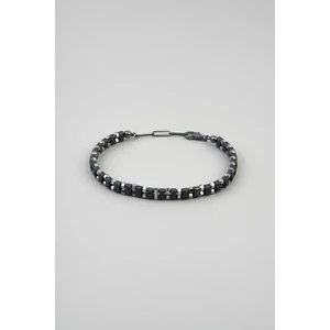 So CHIC Hematit Taşlı 21 cm Gümüş Erkek Bileklik