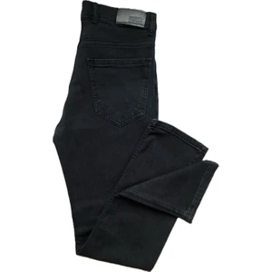 Erkek Regular Fit Boru Paça Likralı Esnek Kot Pantolon Siyah Füme