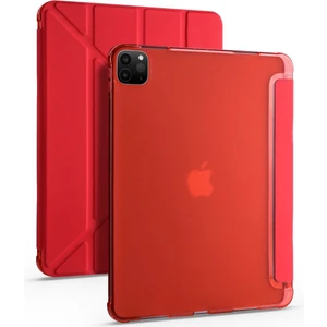 Apple iPad Pro 12.9 6.nesil (2022) Yatay ve Dikey Standlı Antişok Köşe Korumalı Kalemlikli Origami Slikon Kılıf A2436 A2437 A2764 A2766