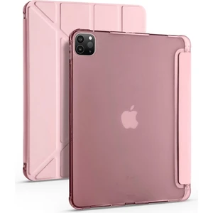 Apple iPad Pro 12.9 6.nesil (2022) Yatay ve Dikey Standlı Antişok Köşe Korumalı Kalemlikli Origami Slikon Kılıf A2436 A2437 A2764 A2766